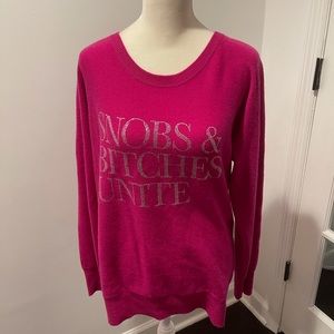 Queen of E.V.I.L 100% cashmere sweater w crystal,M